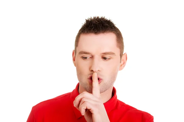 Mangesturing to be quiet — Stock Photo, Image