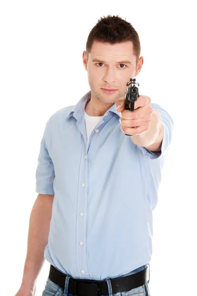 Man med pistol — Stockfoto