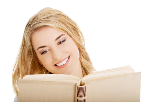 Étudiante femme avec livre — Photo