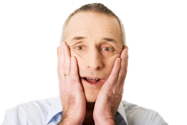 Portrait of shocked handsome man — Stock Photo, Image