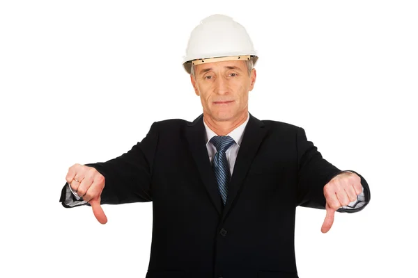 Businessman showing thumbs down — Stock Photo, Image