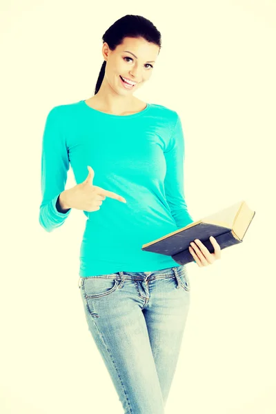 Jovem estudante com livro . — Fotografia de Stock