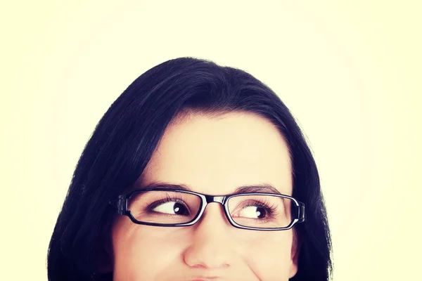 Cara de hembra con anteojos . — Foto de Stock