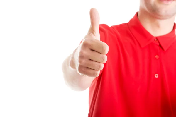 Homem feliz com sinal de mão ok — Fotografia de Stock