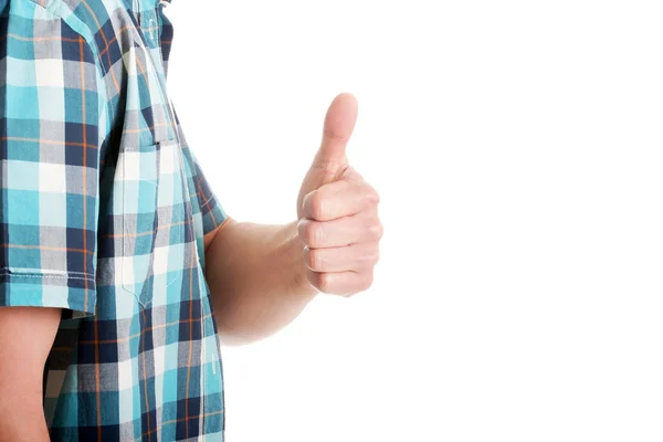 Homem feliz com sinal de mão ok — Fotografia de Stock