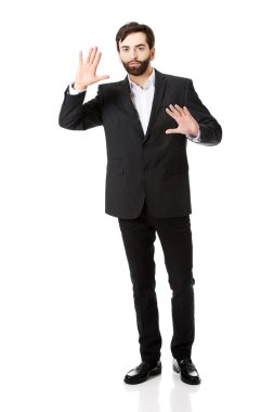 İşadamı acil soyut ekran.