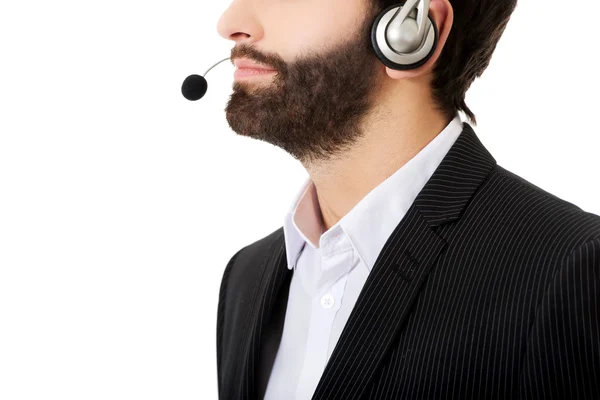 Jonge call center man. — Stockfoto