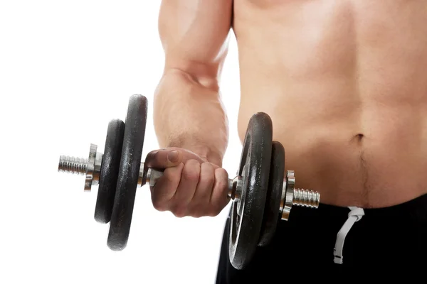 Muscular sports man weightlifting. — Stock Photo, Image