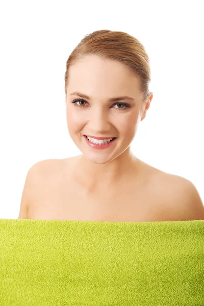 Spa woman covered in towel. — Stock Photo, Image