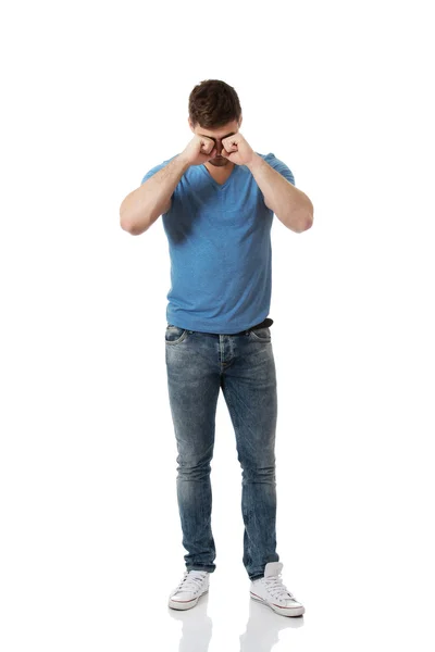 Young man crying. — Stock Photo, Image