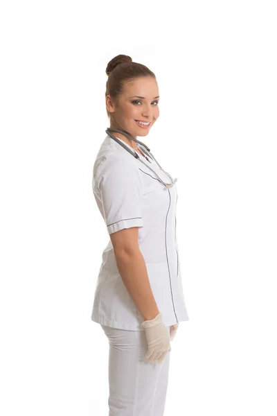 Medico donna in uniforme — Foto Stock