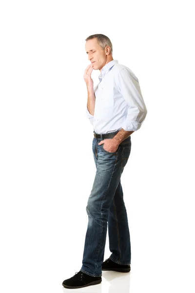 Full length side view of a man having toothache — Stock Photo, Image