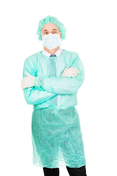 Mannelijke arts met beschermende kleding — Stockfoto