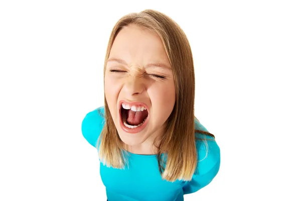 Screaming young woman — Stock Photo, Image