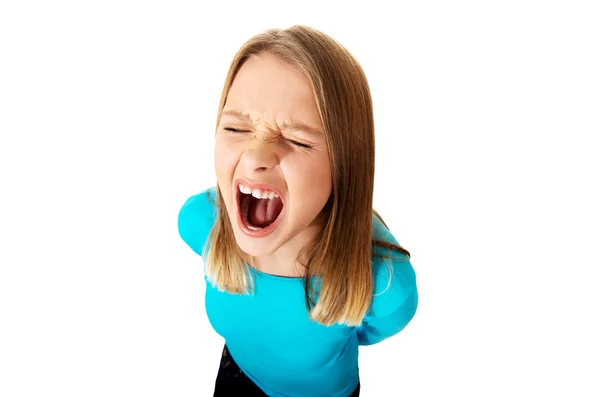 Křičí mladá žena — Stock fotografie