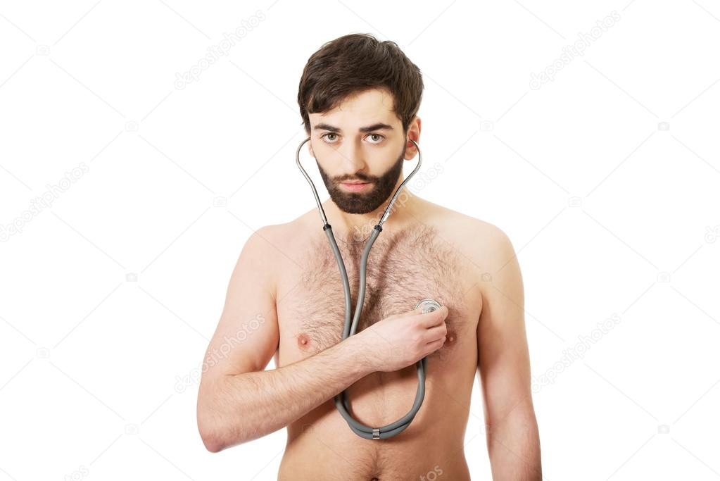 Young man with stethoscope.