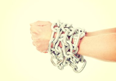 İşadamı eller zincirle bağladım