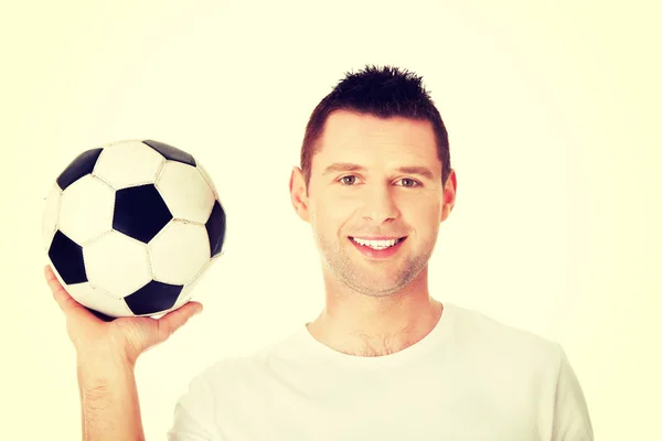 Hombre con pelota de fútbol — Foto de Stock