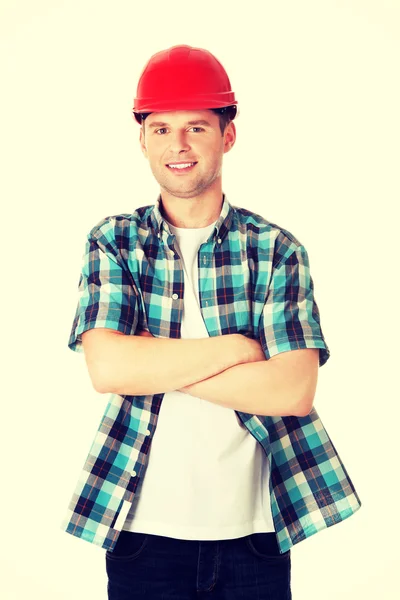 Handsome engineer  in helmet — Stock Photo, Image