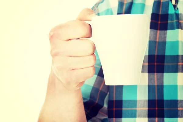 Trabajador en un descanso beber café — Foto de Stock