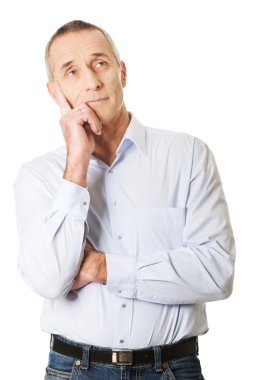 Yakışıklı adam çene dokunmadan