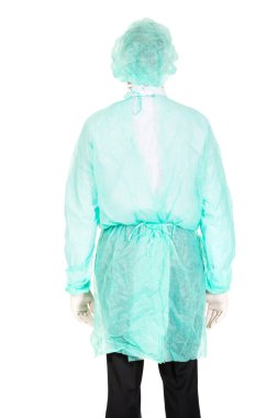 Koruyucu giysileri ile erkek doktor