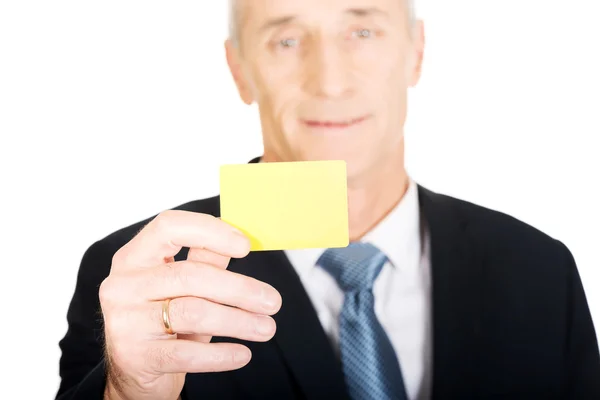 Businessman showing a identity name card — Stock Photo, Image