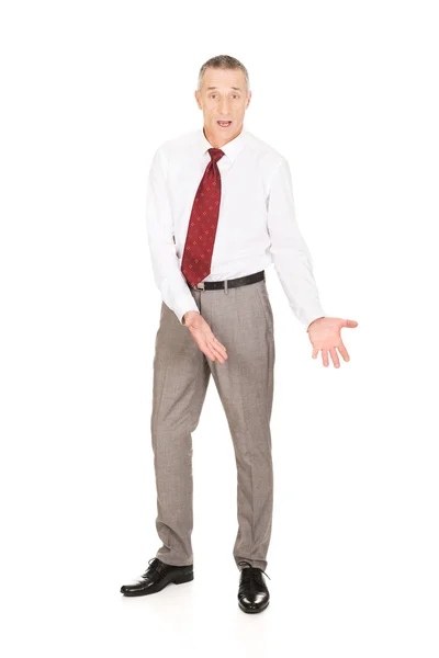 Man showing copyspace on the floor — Stock Photo, Image