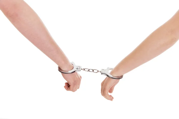 Male and female handcuffed. — Stock Photo, Image