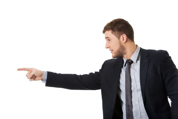 Businessman pointing his finger. — Stock Photo, Image