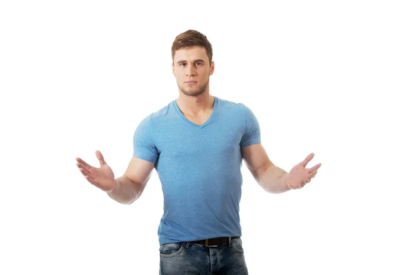 Man shrugging his hands. — Stock Photo, Image