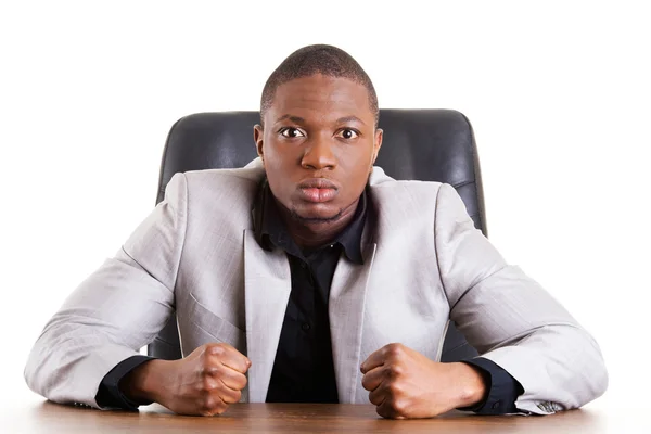 Angry african businessman — Stock Photo, Image