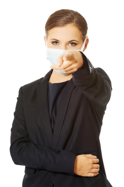 Imprenditrice in maschera protettiva — Foto Stock