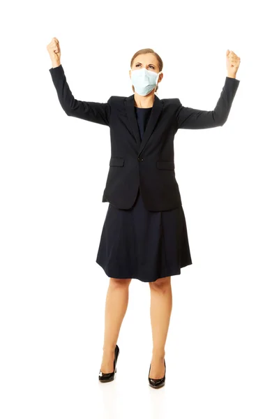 Imprenditrice in maschera protettiva — Foto Stock