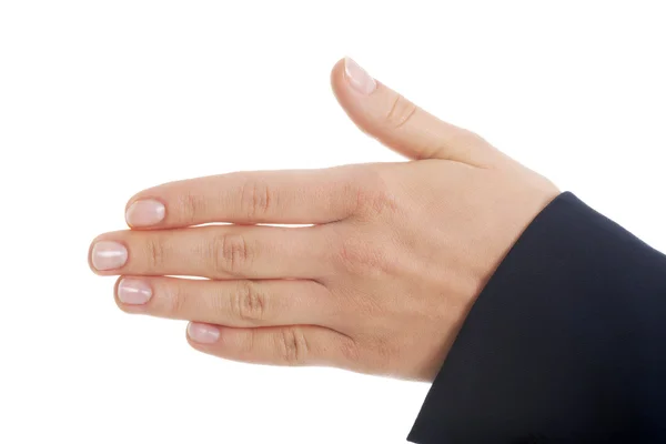 Affärskvinna skaka hand — Stockfoto