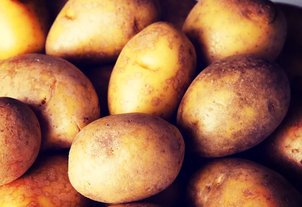 Fresh potatoes on table — Stock Photo, Image