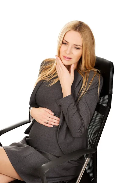Gravid kvinna lider av tand smärta — Stockfoto