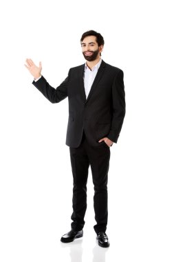 bir şey sunmak işadamı.