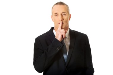 İşadamı el sessiz işareti