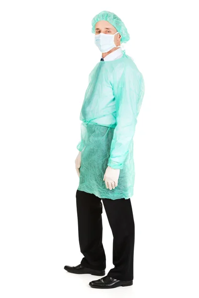 Manliga läkare bär skyddande kläder — Stockfoto