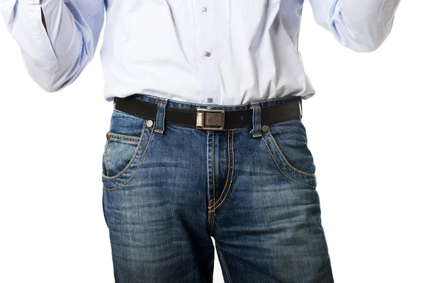 Mannen i jeans byxor — Stockfoto
