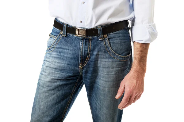 Man in jeans broek — Stockfoto