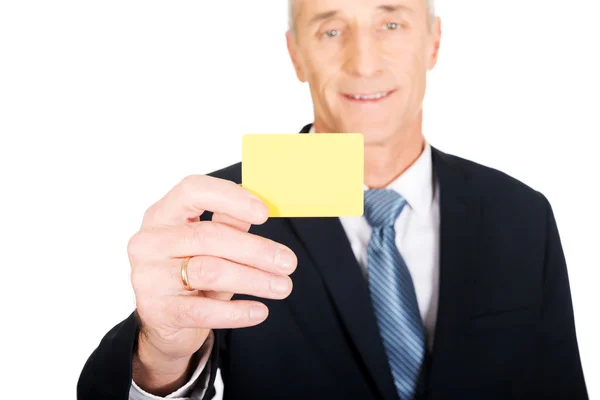 Businessman showing a identity name card — Stock Photo, Image