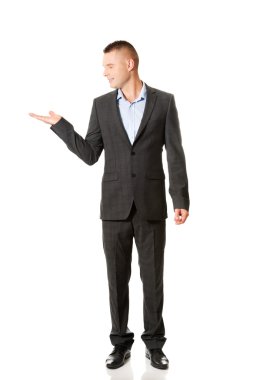 gülümseyen iş adamı boşaltmak holding