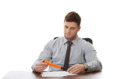 Not yazma genç iş adamı.