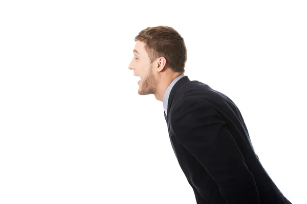 Homem de negócios irritado gritando . — Fotografia de Stock