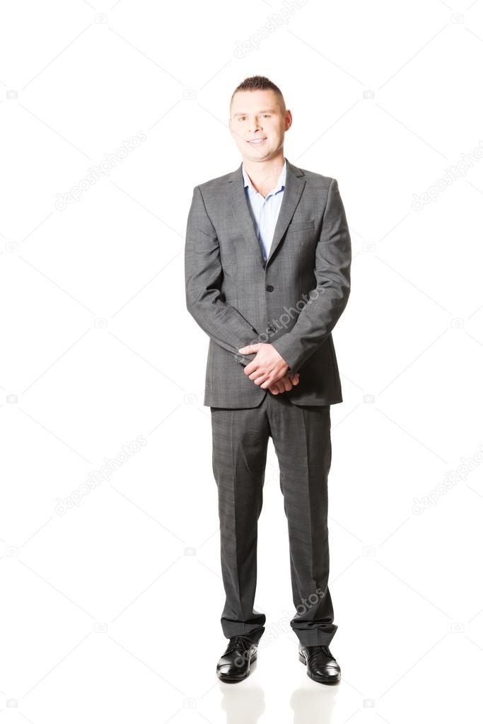 Businessman with clenched hands