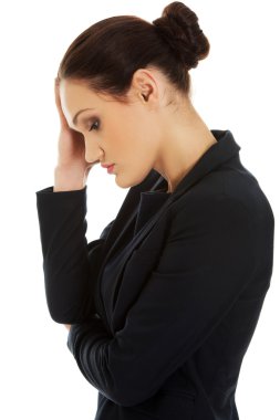 Yorgun işkadını kafasını dokunmadan.