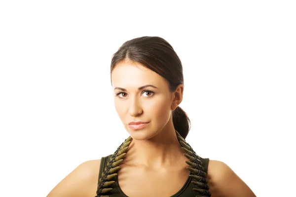 Serious military woman — Stock Photo, Image