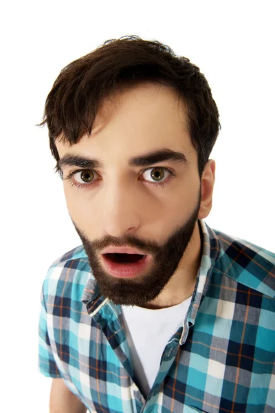 Shocked man with mouth open. — Stock Photo, Image